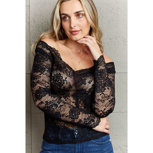 Ninexis Be Kind Off The Shoulder Lace Top - Picture 4 of 4